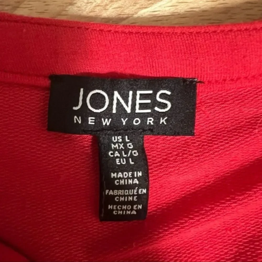 Jones New York Red Long Sleeve Tunic Top – Size L - Picture 3 of 3
